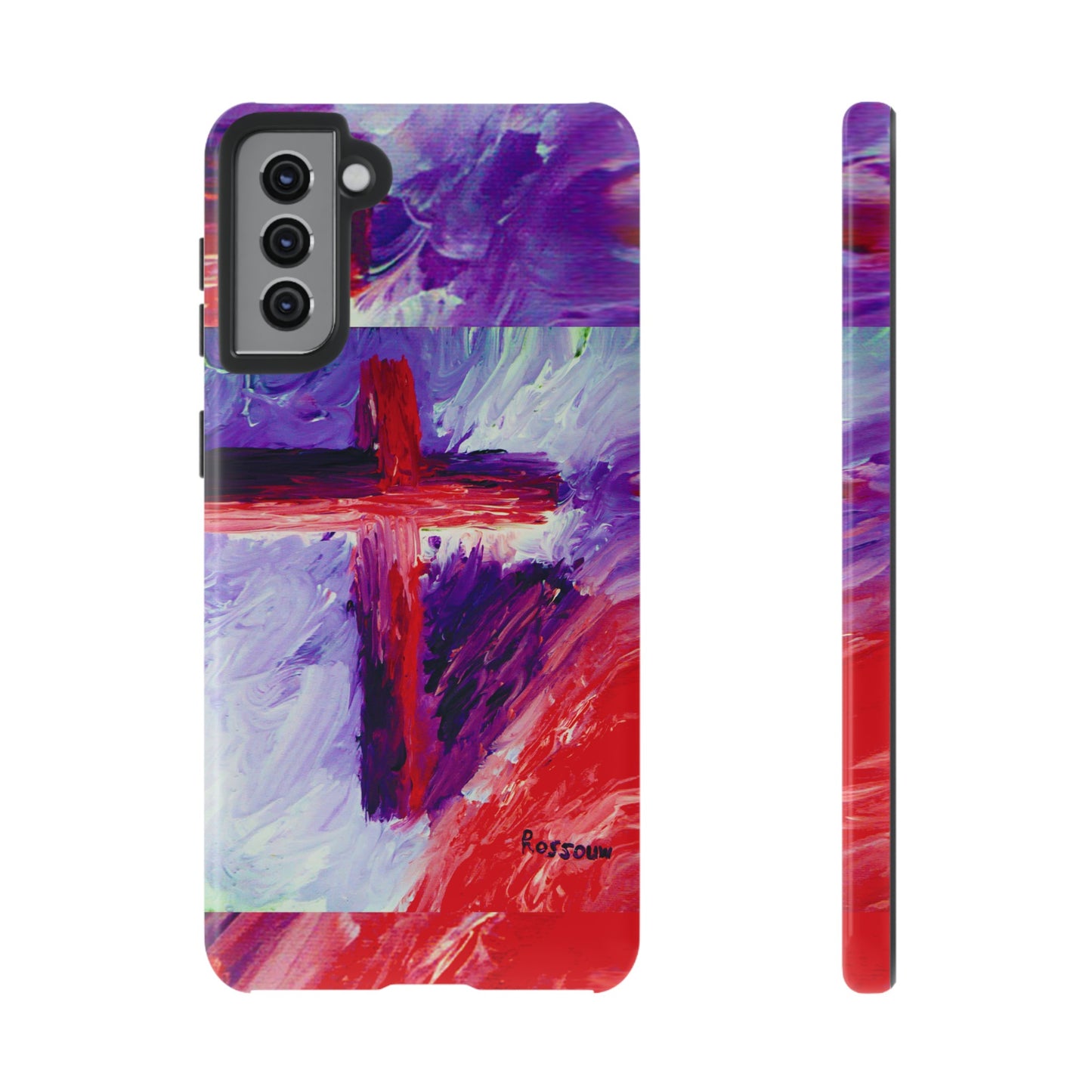 "Candy Skies - Divine Cross Protective Phone Case – Dual Layer Protection"