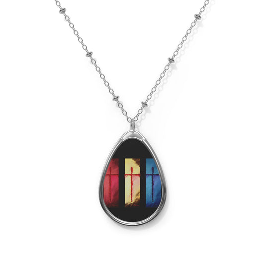 "Three Souls - Inspirational Ellipse Pendant – Spiritual Art Necklace by Rossouw"