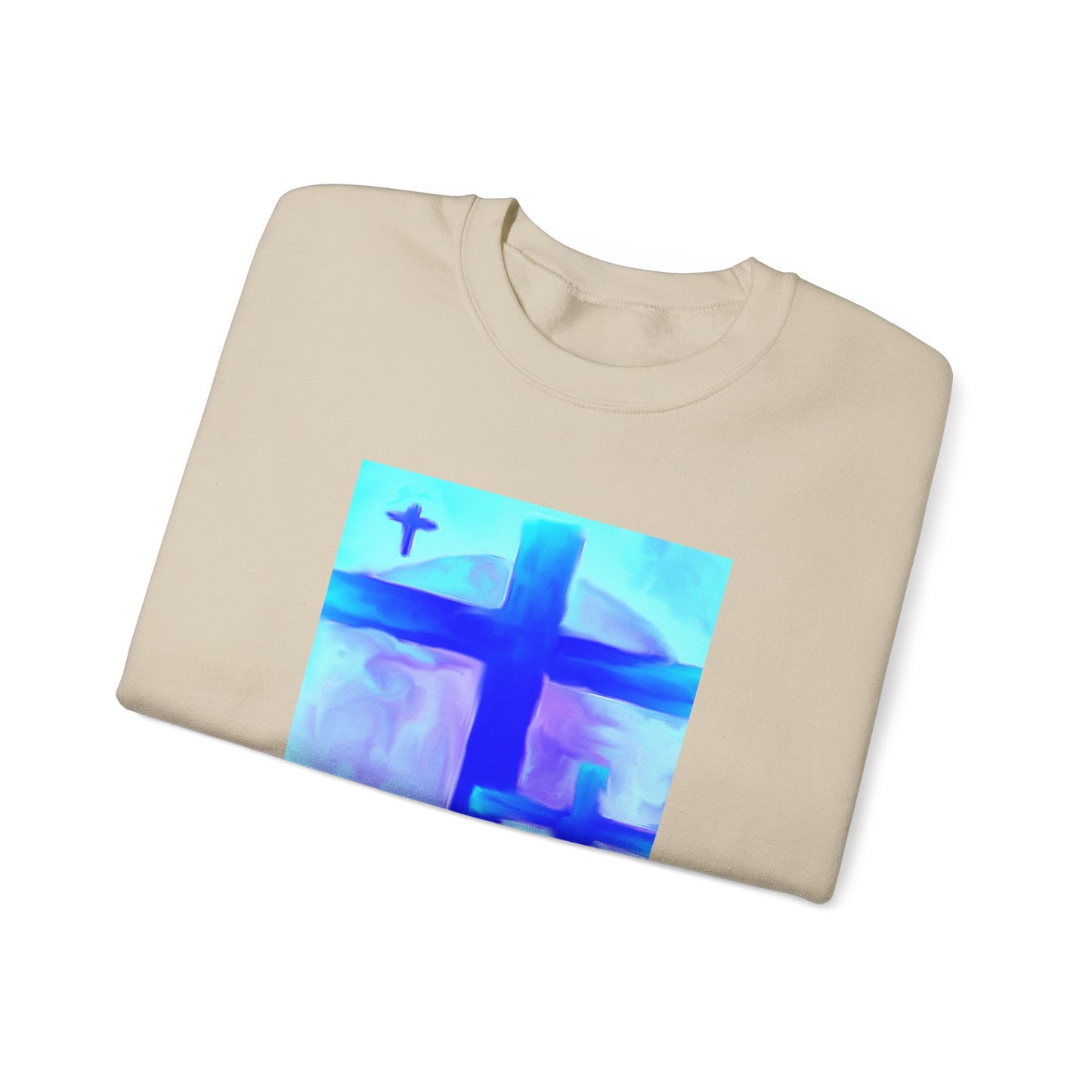 "Dream Visions - Enlightened Spirit Crewneck Sweatshirt – Spiritual Cross Art Painting”