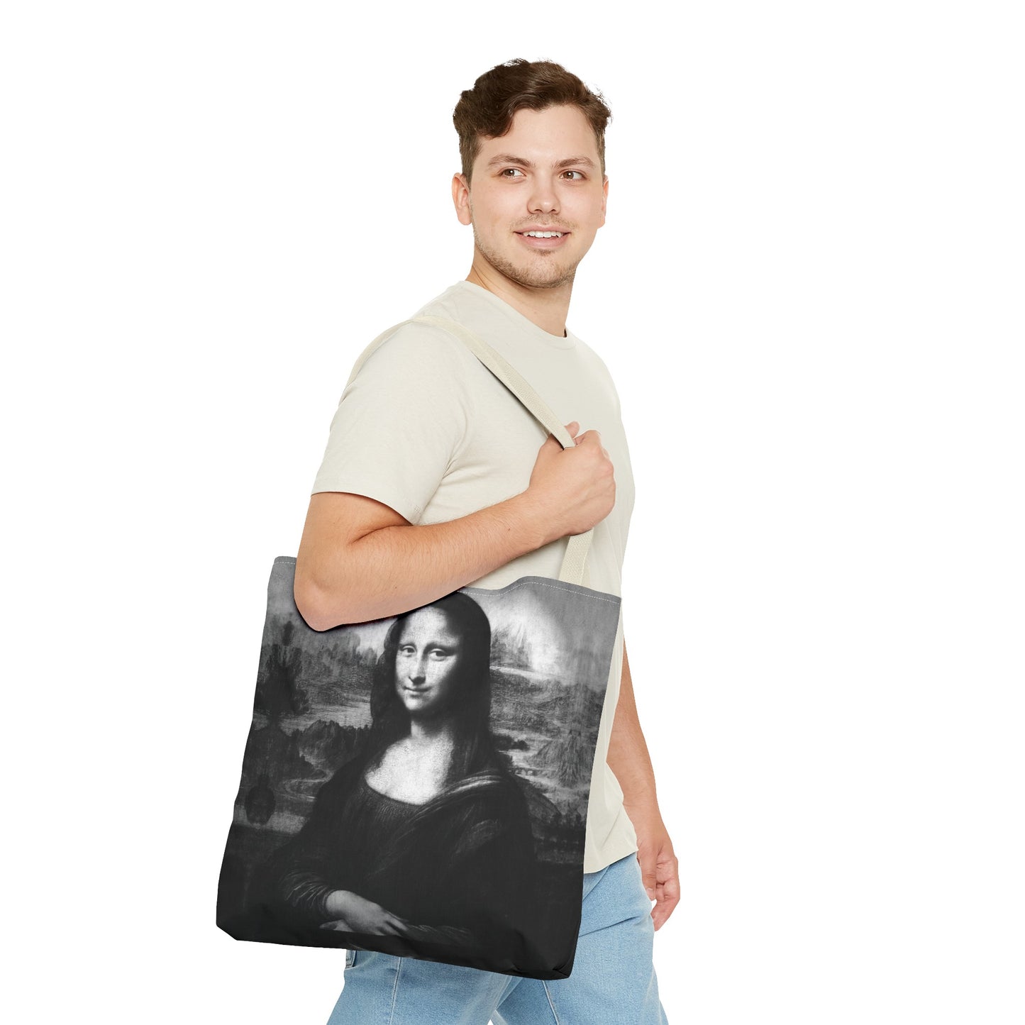 Mona Lisa (B&W) Tote Bags - Designer Fashion Accessory