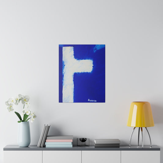 "Powerful Cross Painting - Inspirational Art by Rossouw on Matte Canvas"