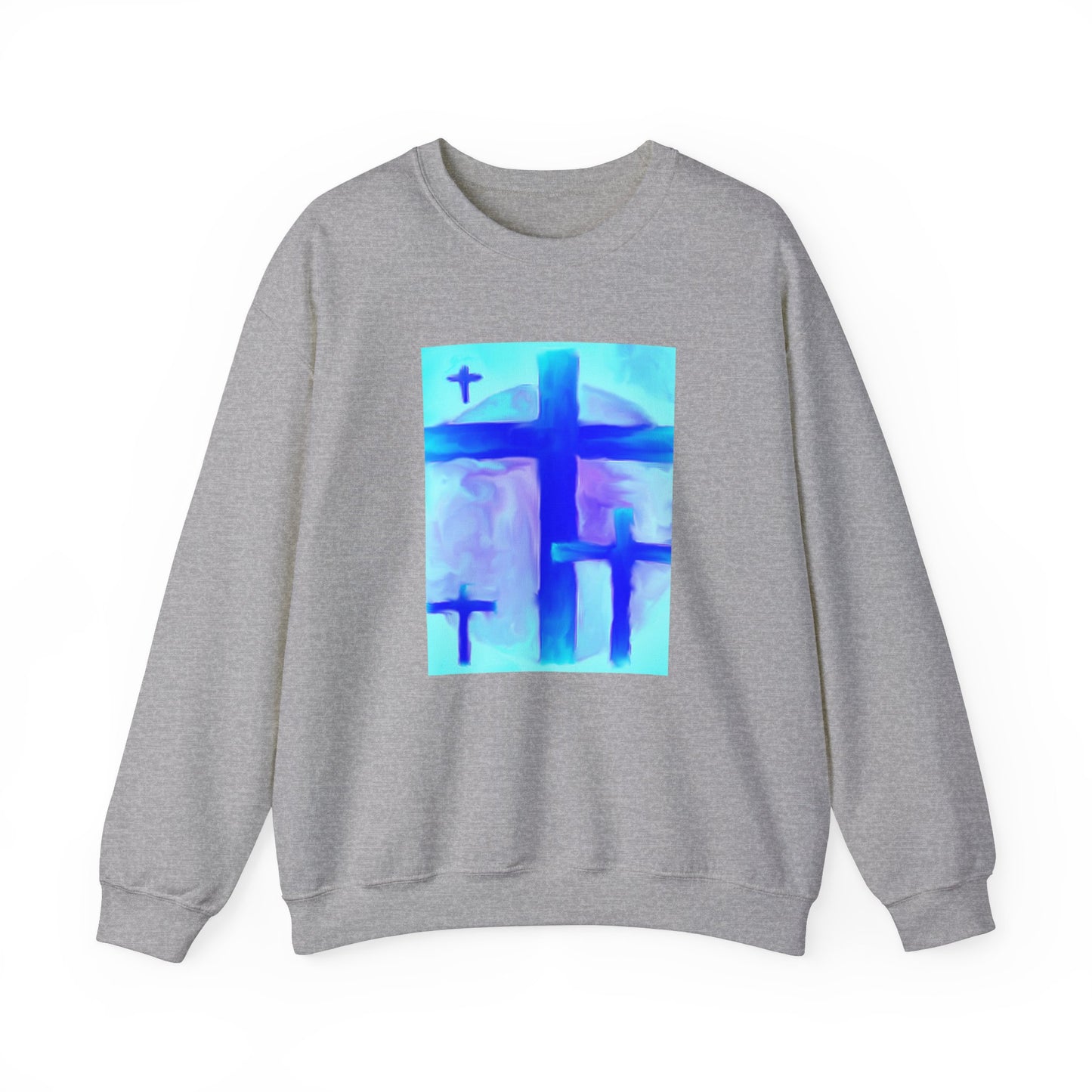 "Dream Visions - Enlightened Spirit Crewneck Sweatshirt – Spiritual Cross Art Painting”