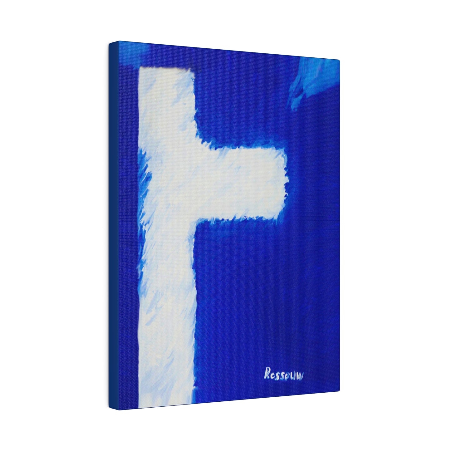 "Powerful Cross Painting - Inspirational Art by Rossouw on Matte Canvas"