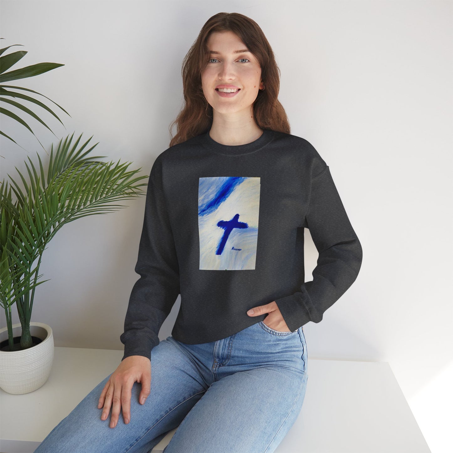 "Songbird - Enlightened Spirit Crewneck Sweatshirt – Cross Painting”