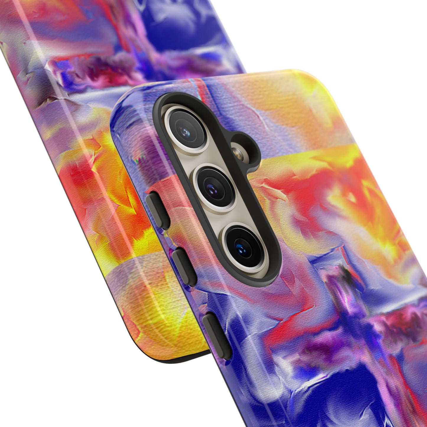 "Golden Rainbow - Divine Cross Protective Phone Case"