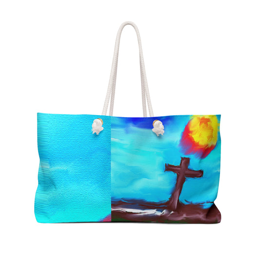 "Sunshine - Weekender Tote Bag – Inspirational Cross Art"