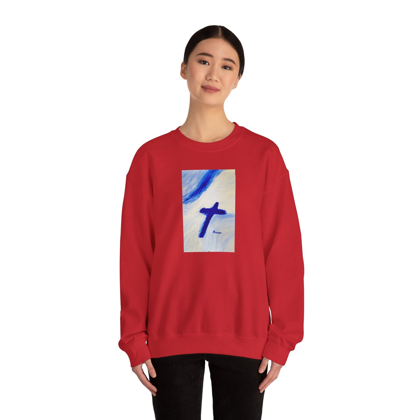 "Songbird - Enlightened Spirit Crewneck Sweatshirt – Cross Painting”