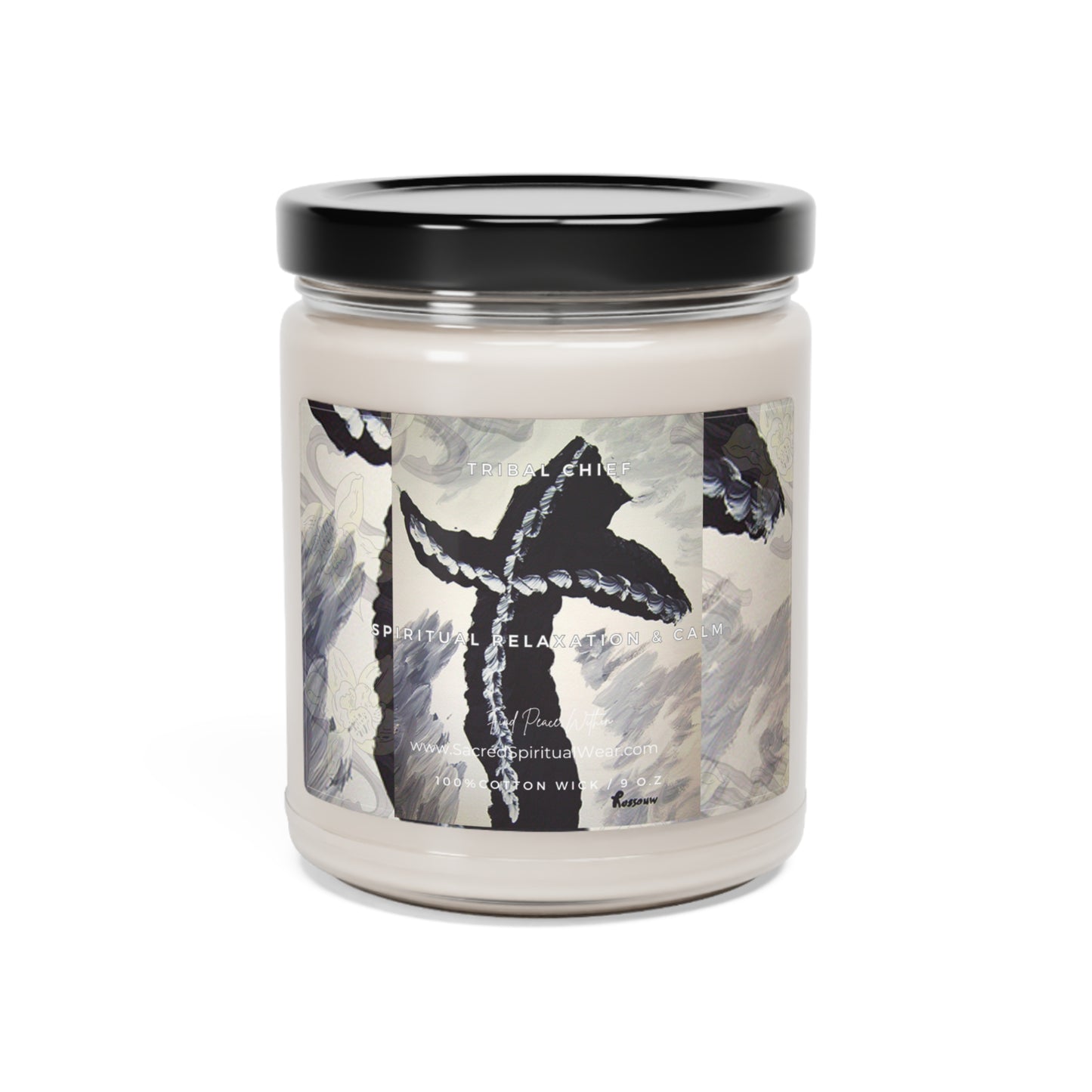 "Tribal Chief - Soy Scented Candles with Cross Art"