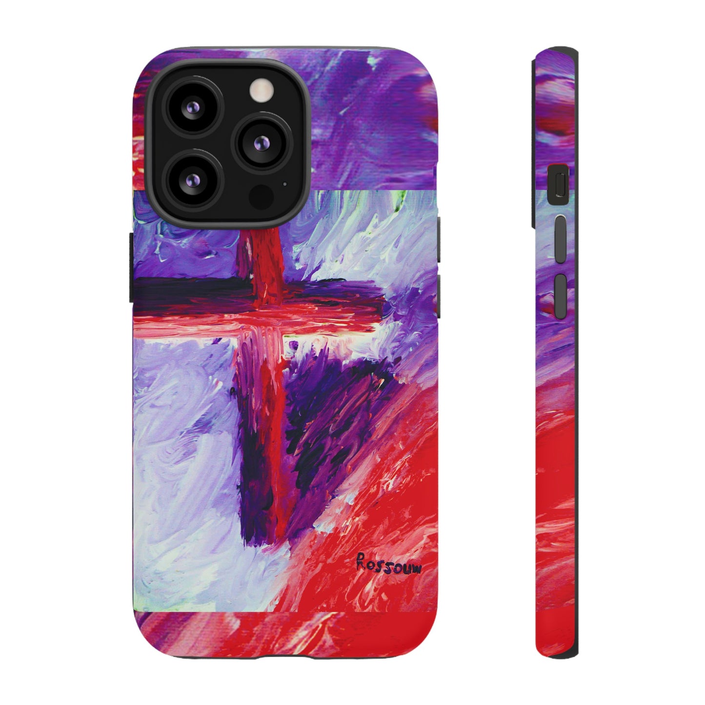 "Candy Skies - Divine Cross Protective Phone Case – Dual Layer Protection"