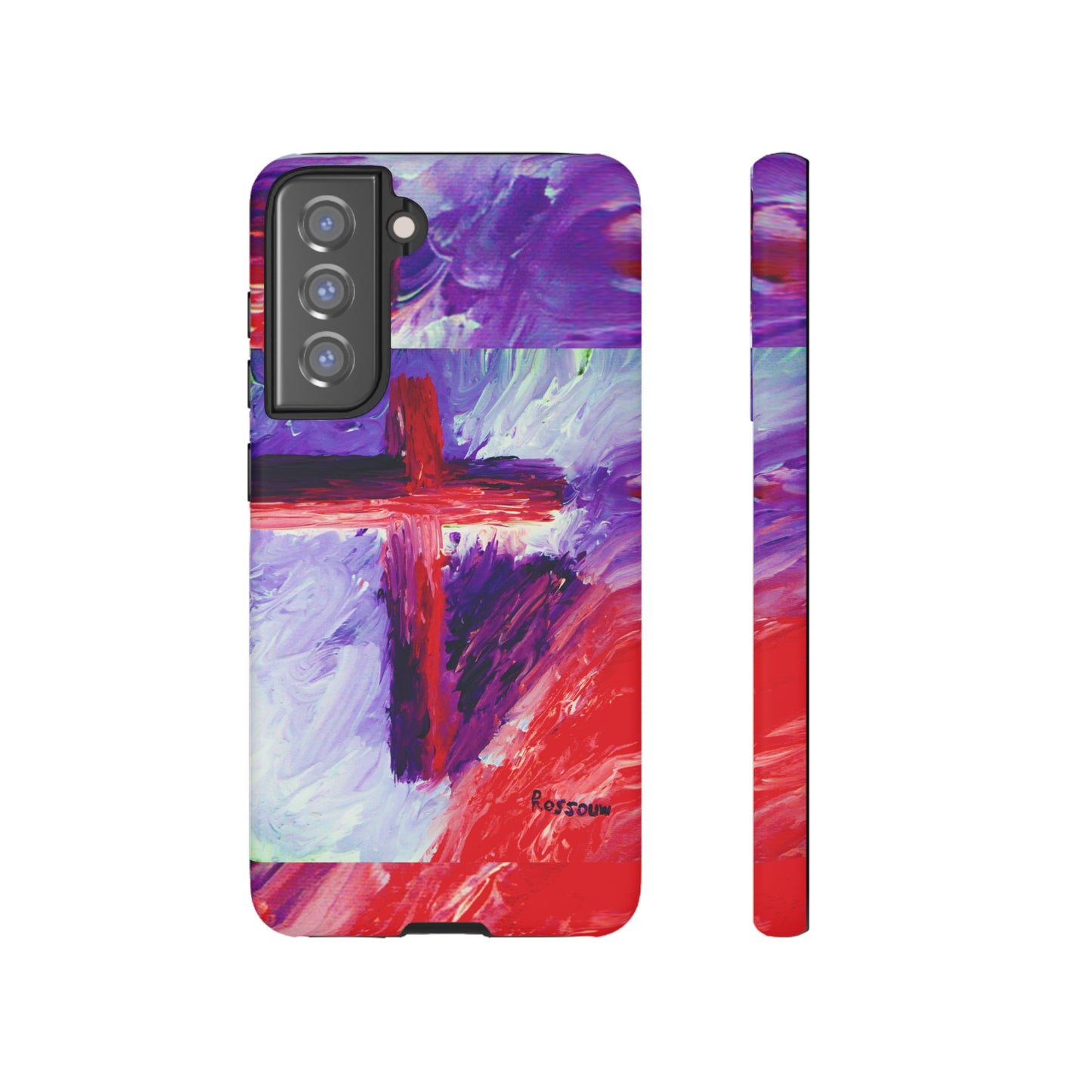 "Candy Skies - Divine Cross Protective Phone Case – Dual Layer Protection"