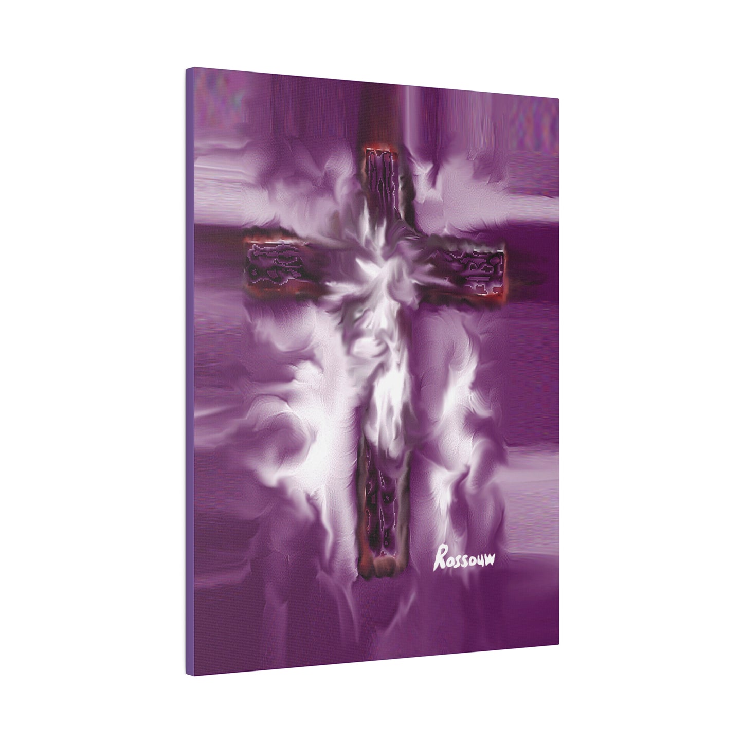 "Powerful Cross Painting - Inspirational Art by Rossouw on Matte Canvas"