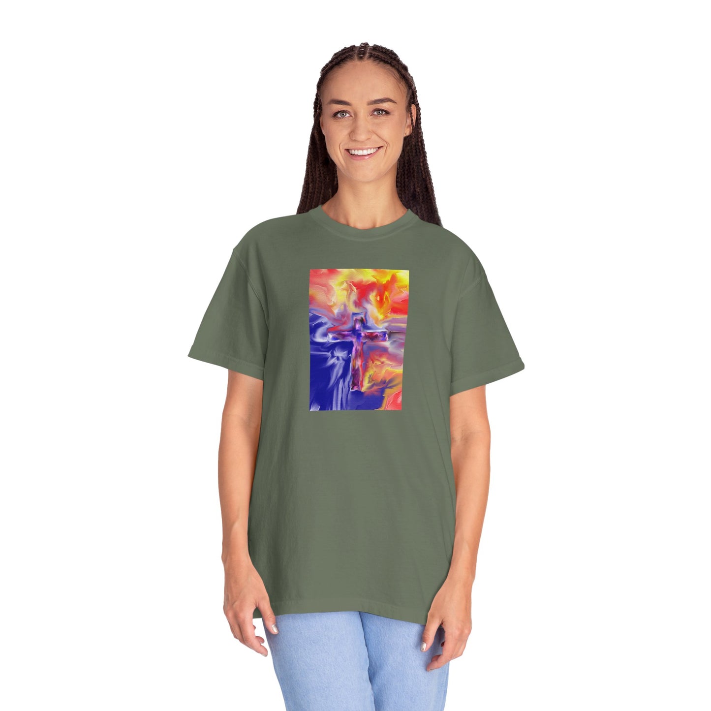 “Golden Rainbow - Spiritual Art Unisex Dyed T-Shirt – Comfort Colors 1717"