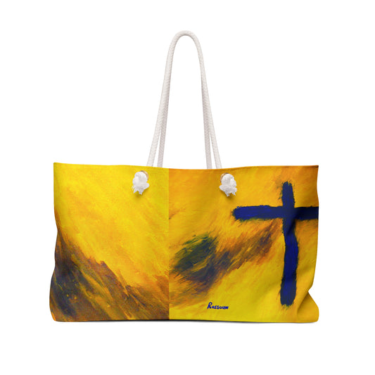 "Blue Falcon - Faith Art Weekender Tote Bag – Yoga, Workouts, and Travel"