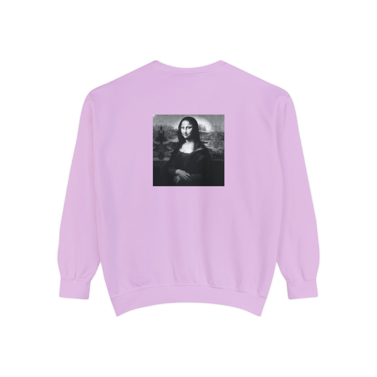 Mona Lisa (B&W): Luxurious Unisex Garment-Dyed Sweatshirt