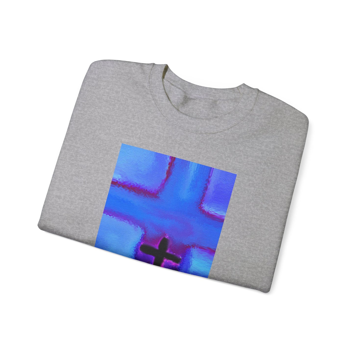 "Take Flight - Enlightened Spirit Crewneck Sweatshirt – Spiritual Cross Art Painting”