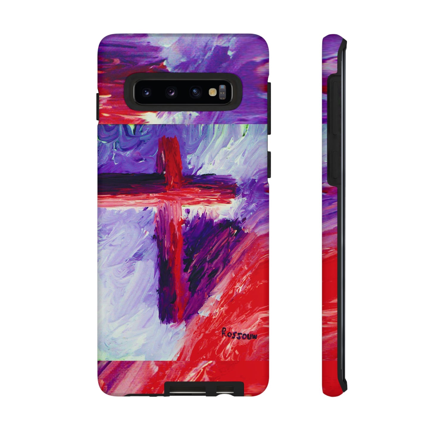 "Candy Skies - Divine Cross Protective Phone Case – Dual Layer Protection"