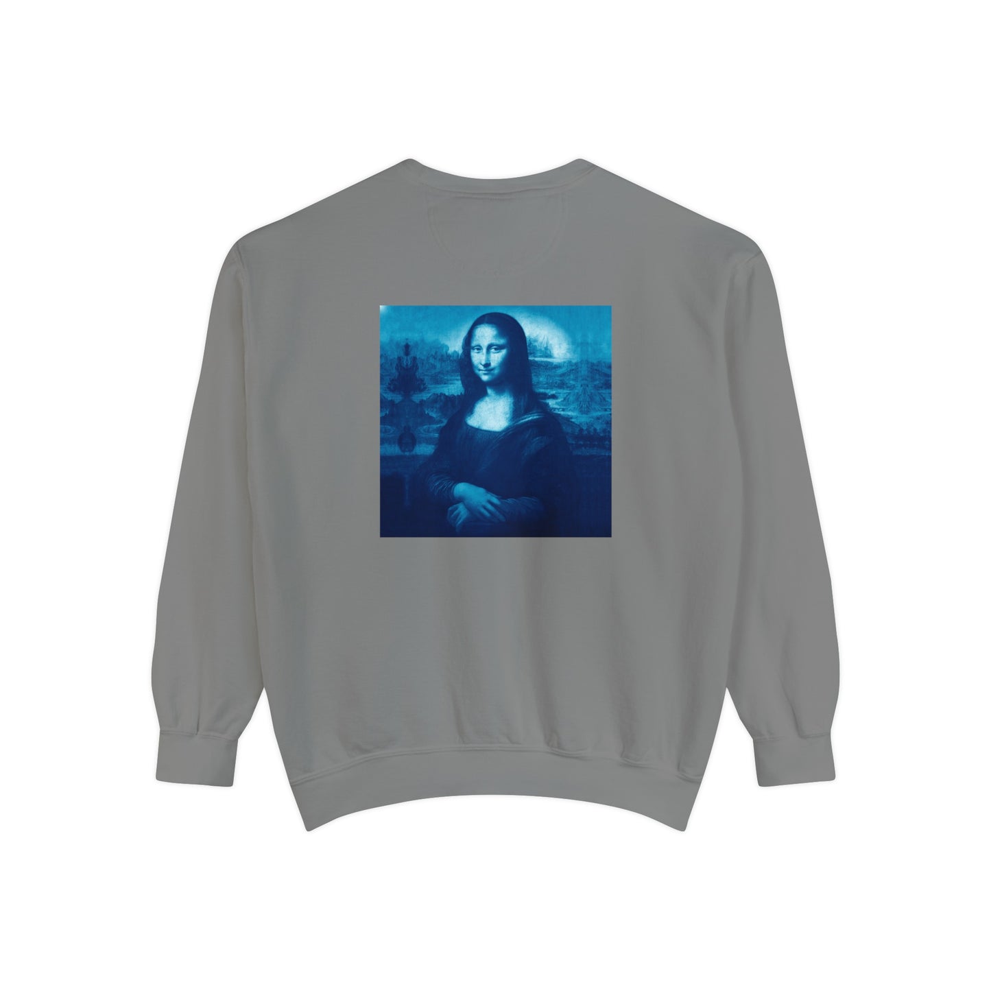 Mona Lisa (blue): Luxurious Unisex Garment-Dyed Sweatshirt