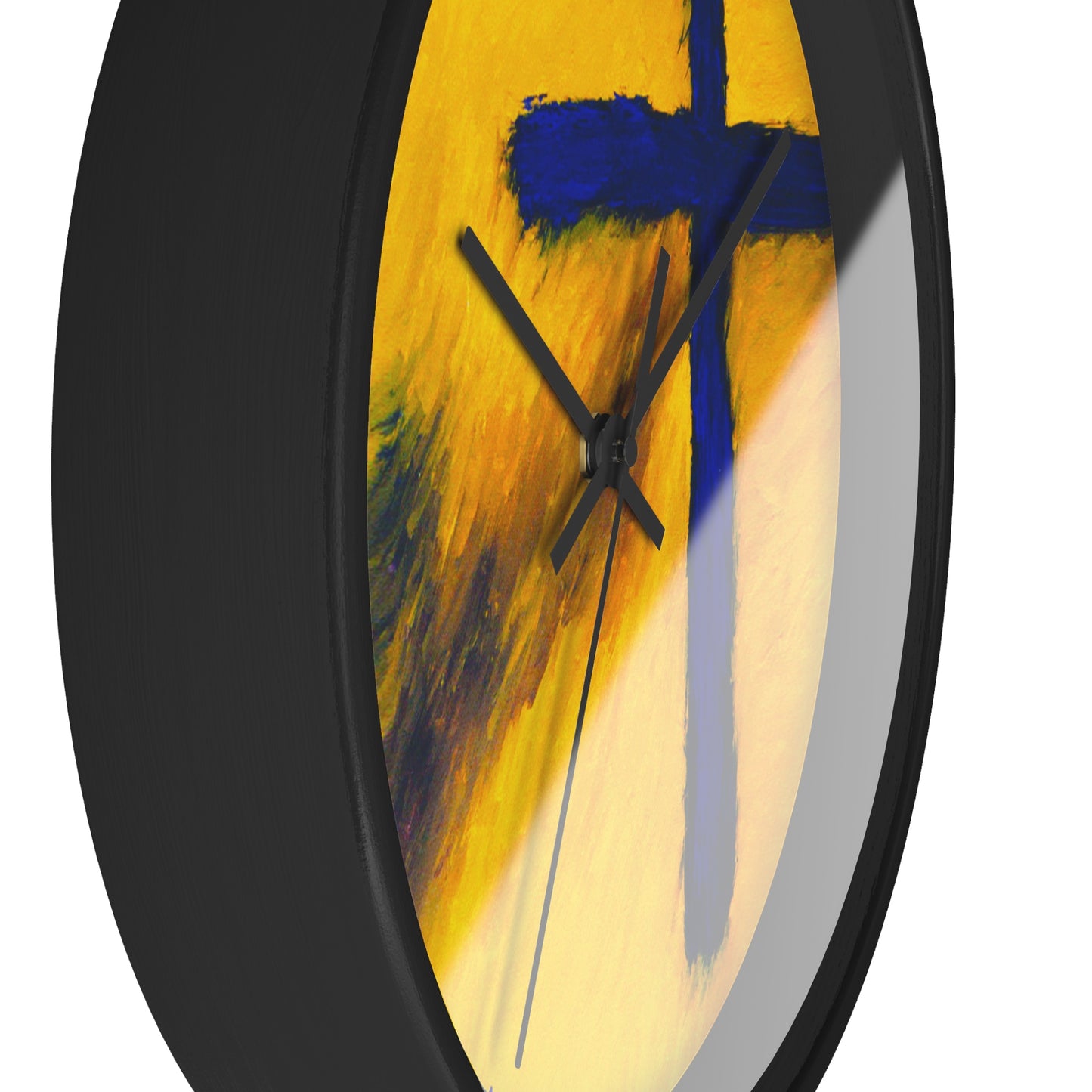 “Blue Falcon - Inspirational Cross Art Wall Clock by Rossouw"