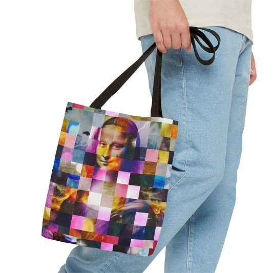 Mona Lisa (In Lights) Tote Bags - Vibrant Designer Fashion with Iconic Artistry