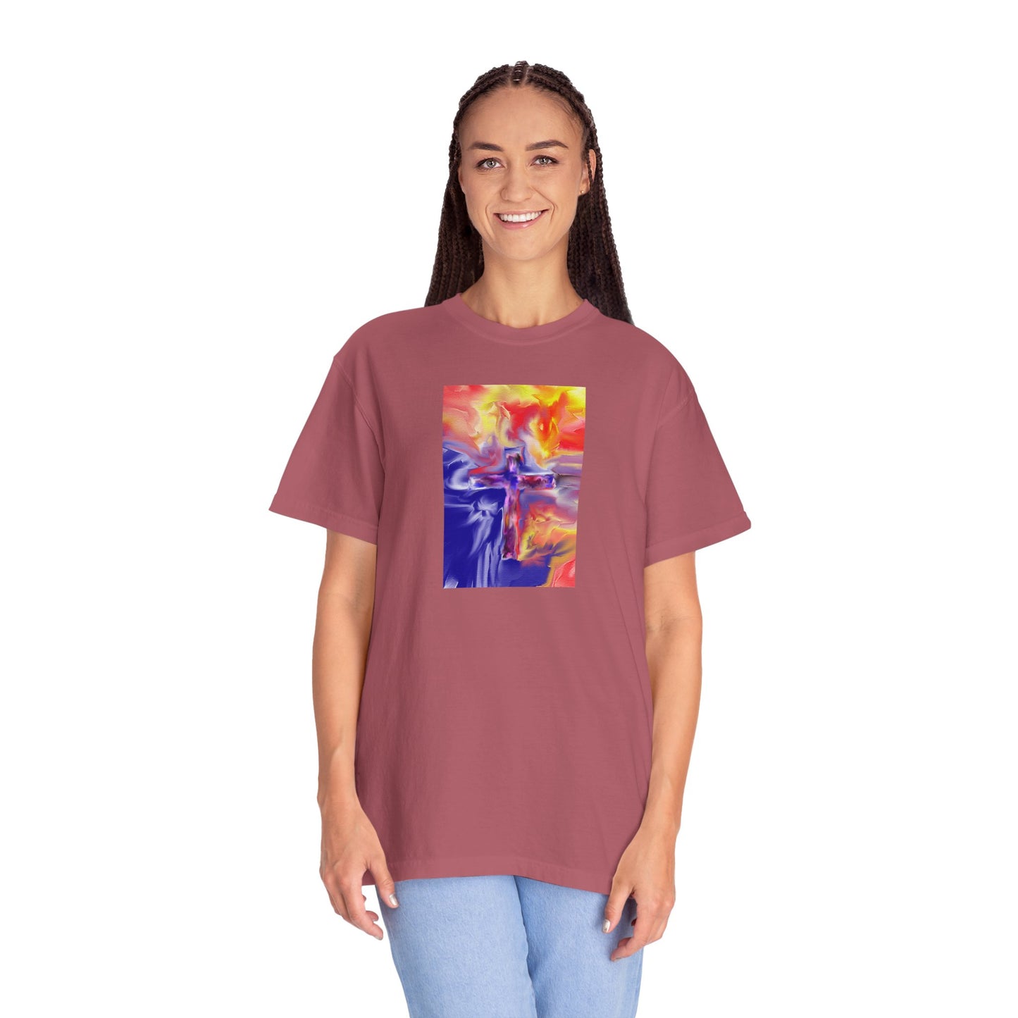 “Golden Rainbow - Spiritual Art Unisex Dyed T-Shirt – Comfort Colors 1717"