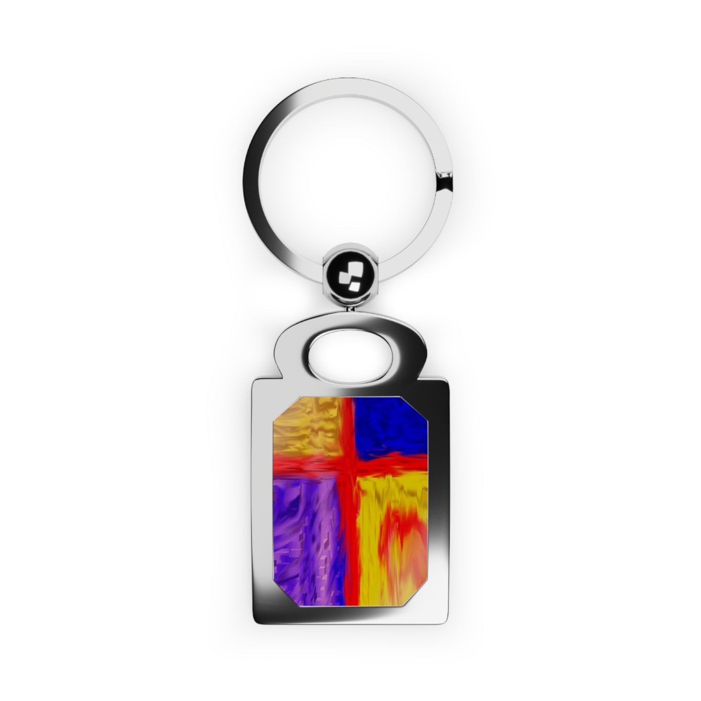 "Four Corners - Photo Keyring With Cross Art"