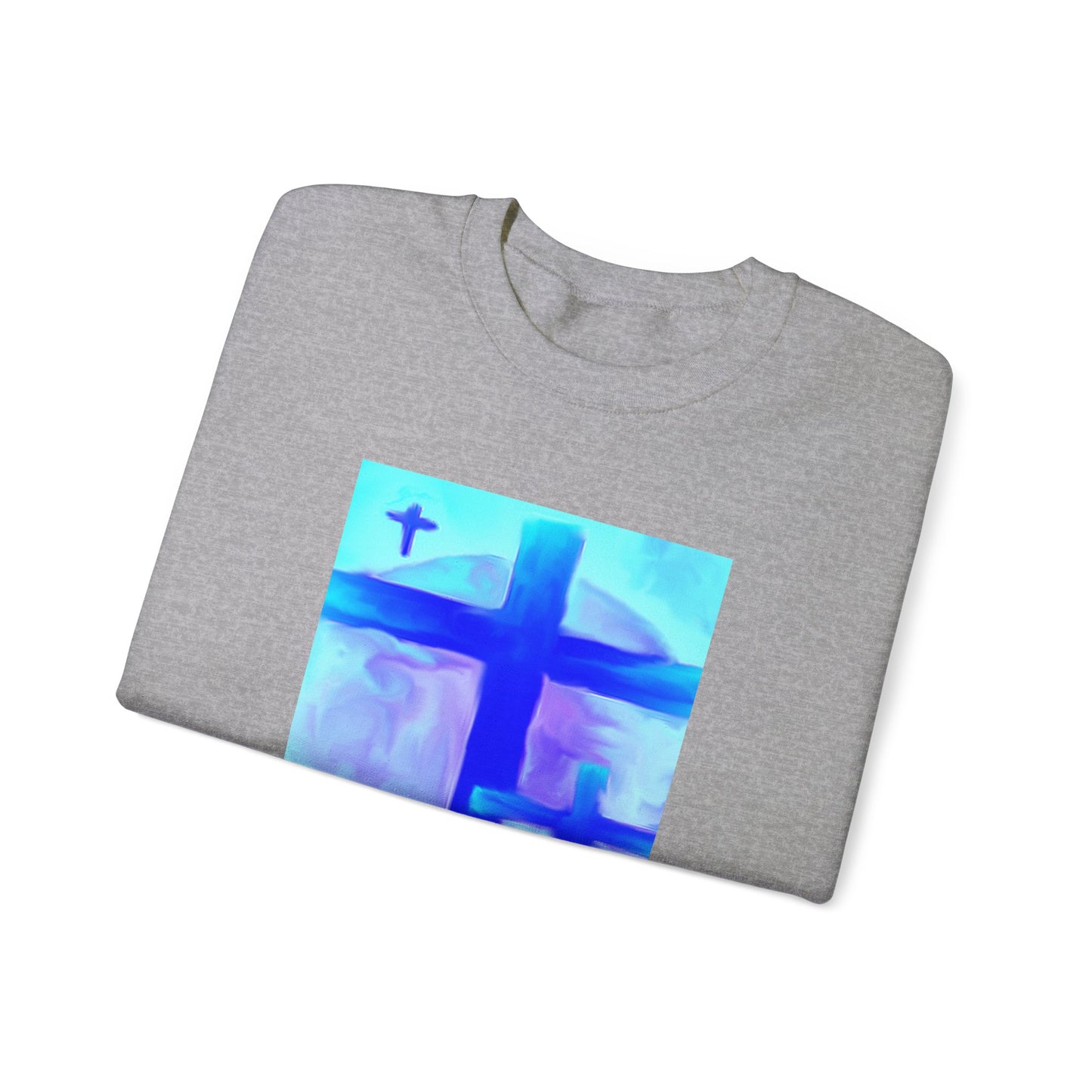 "Dream Visions - Enlightened Spirit Crewneck Sweatshirt – Spiritual Cross Art Painting”