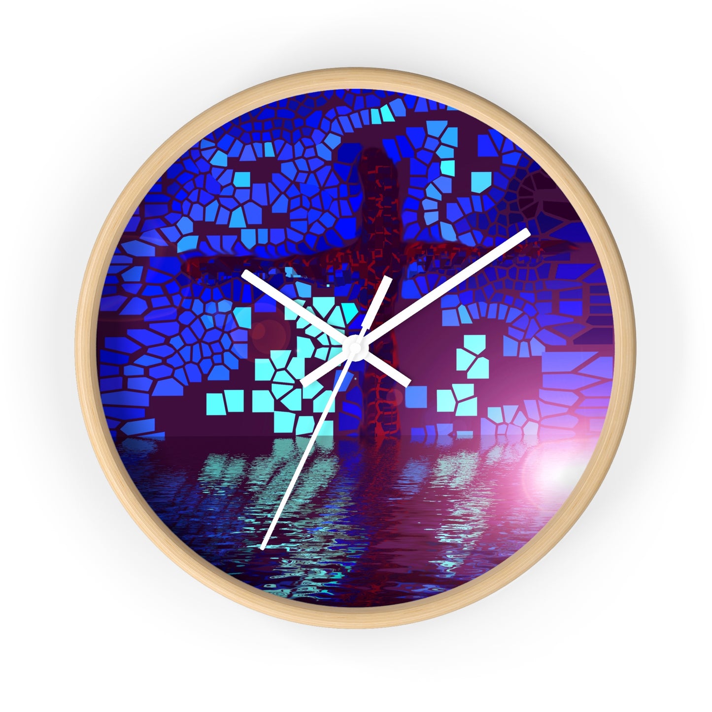 “Self Reflection - Inspirational Cross Art Wall Clock by Rossouw"