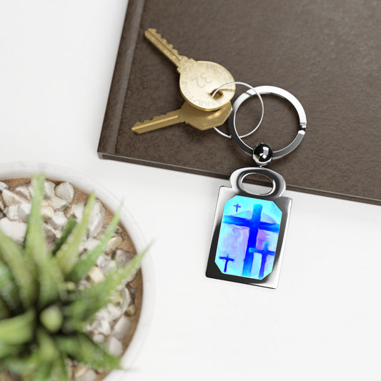 "Dream Visions - Photo Keyring With Cross Art"