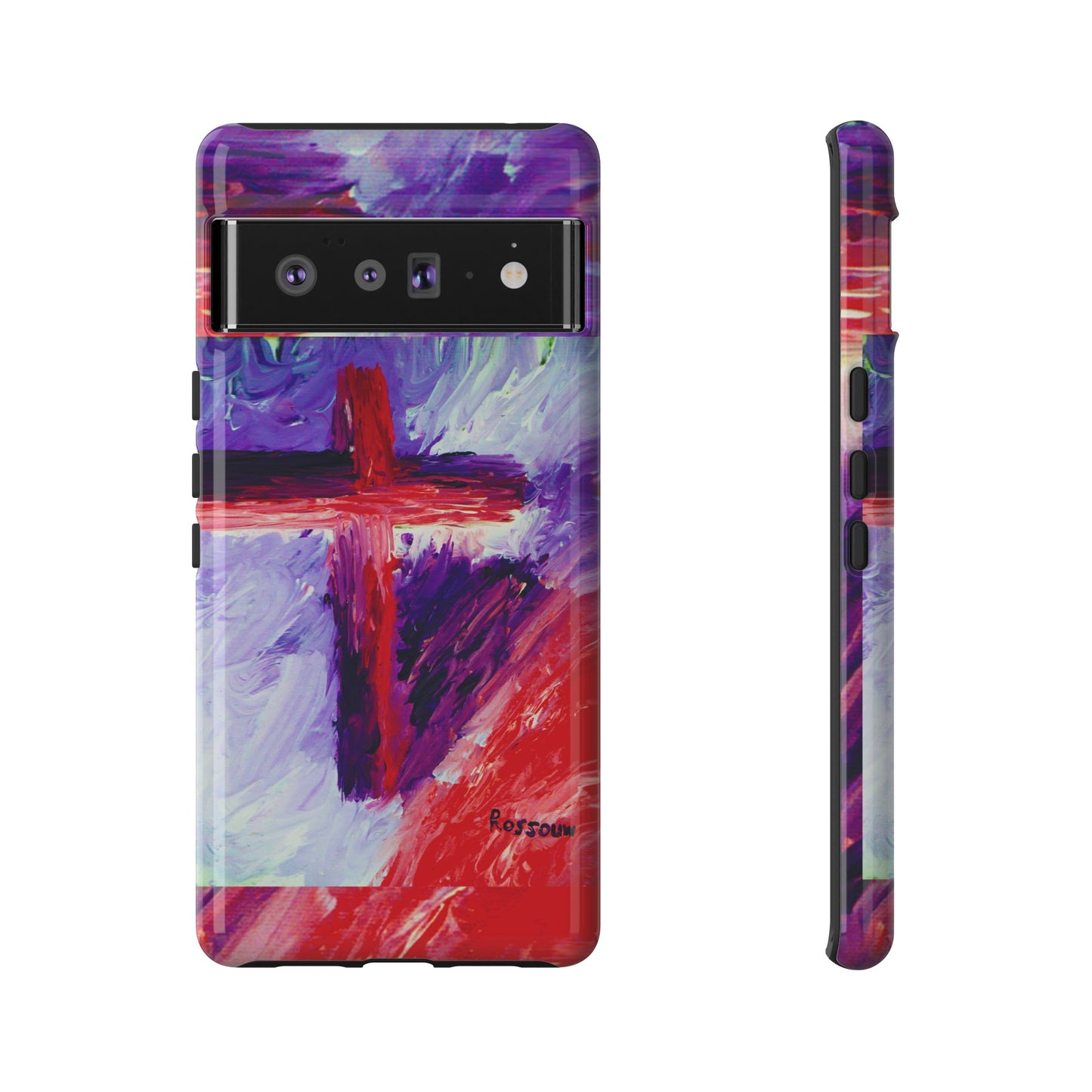 "Candy Skies - Divine Cross Protective Phone Case – Dual Layer Protection"