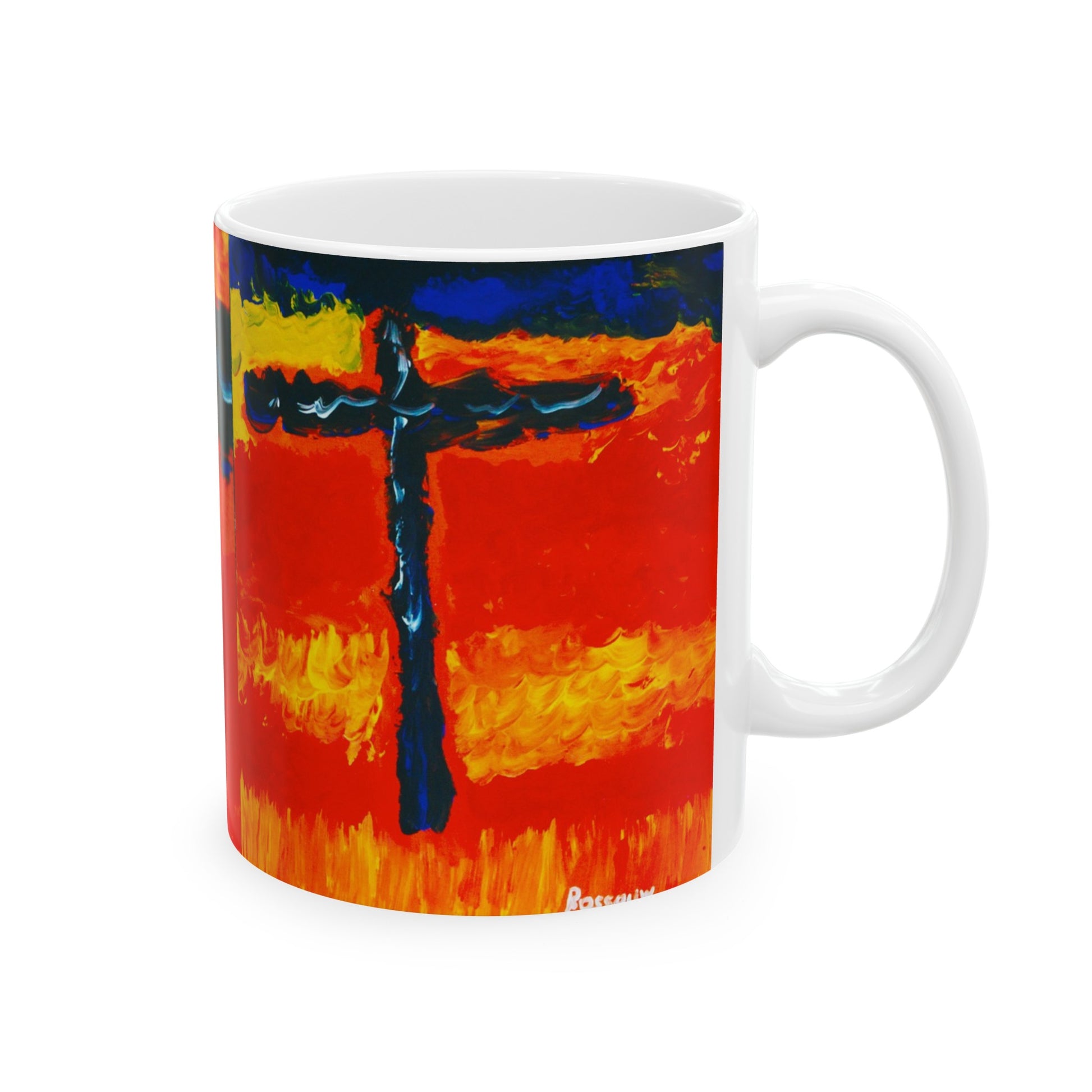 Rainbow Warrior - Inspirational Cross Art Ceramic Mugs – Start Your Day Right