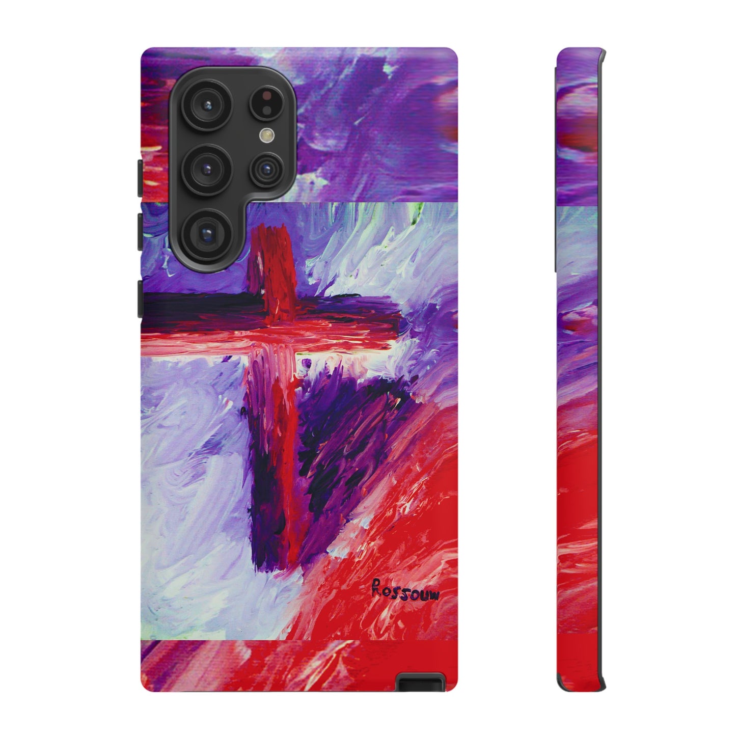 "Candy Skies - Divine Cross Protective Phone Case – Dual Layer Protection"