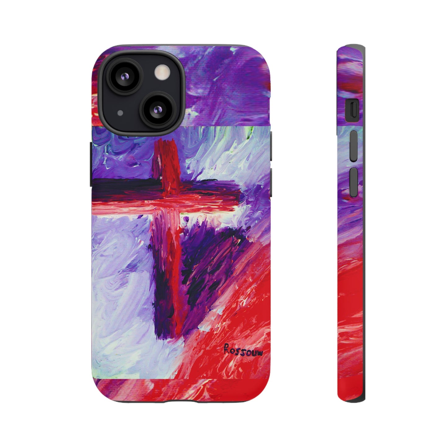 "Candy Skies - Divine Cross Protective Phone Case – Dual Layer Protection"