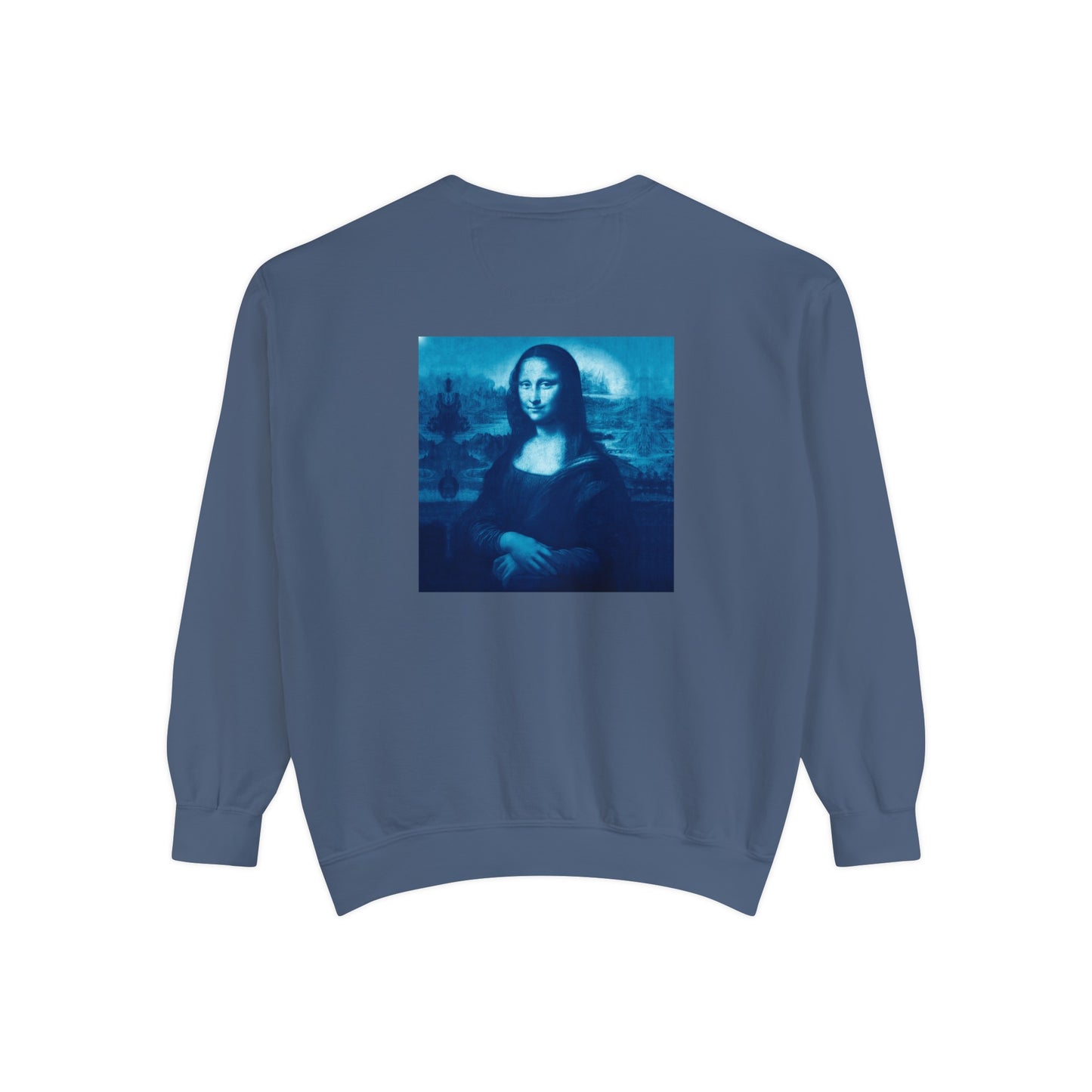 Mona Lisa (blue): Luxurious Unisex Garment-Dyed Sweatshirt