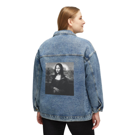 Mona Lisa Women's Denim Jacket: Oversized with Artistic Flair