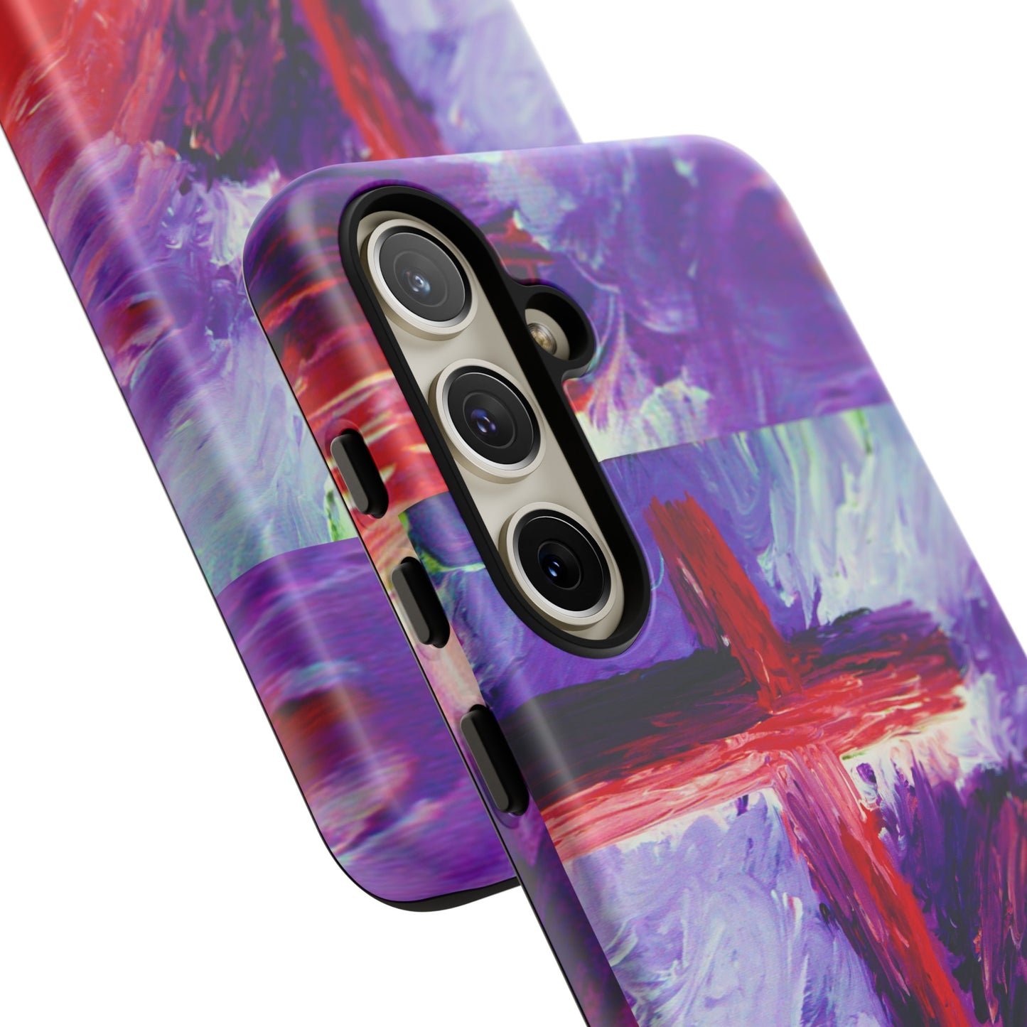 "Candy Skies - Divine Cross Protective Phone Case – Dual Layer Protection"