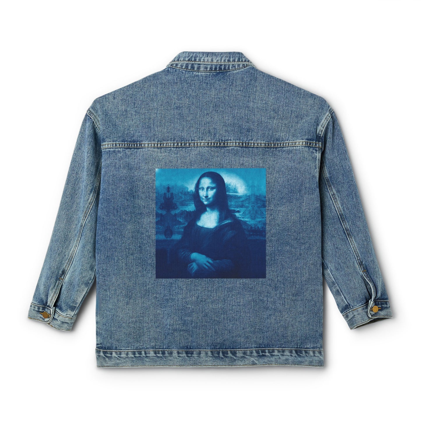 Mona Lisa Women's Denim Jacket: Oversized with Artistic Flair