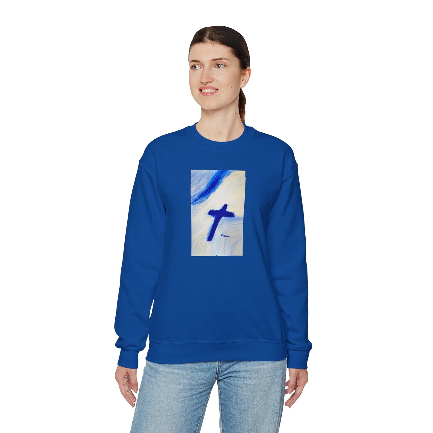 "Songbird - Enlightened Spirit Crewneck Sweatshirt – Cross Painting”