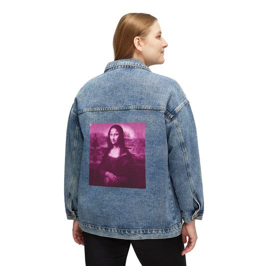 Mona Lisa Women's Denim Jacket: Oversized with Artistic Flair