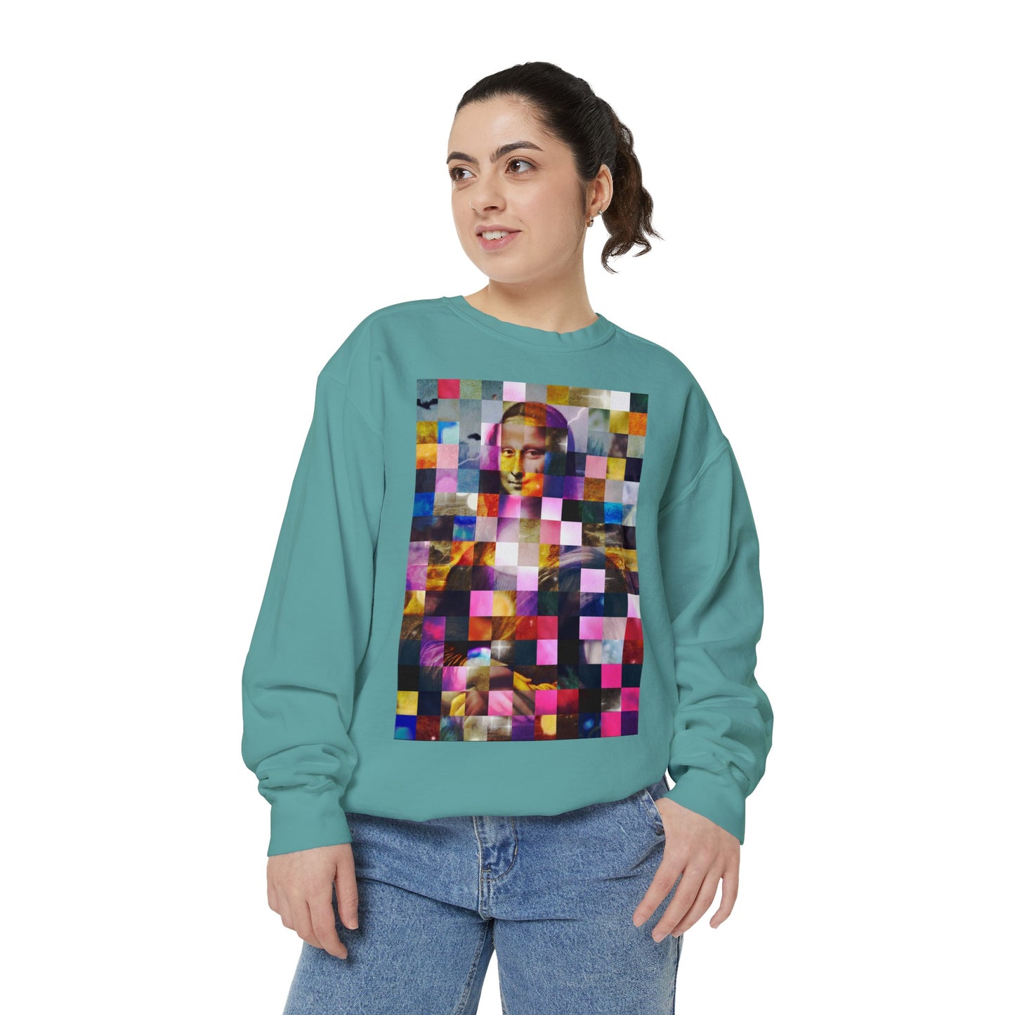 Mona Lisa (In Lights): Luxurious Unisex Garment-Dyed Sweatshirt