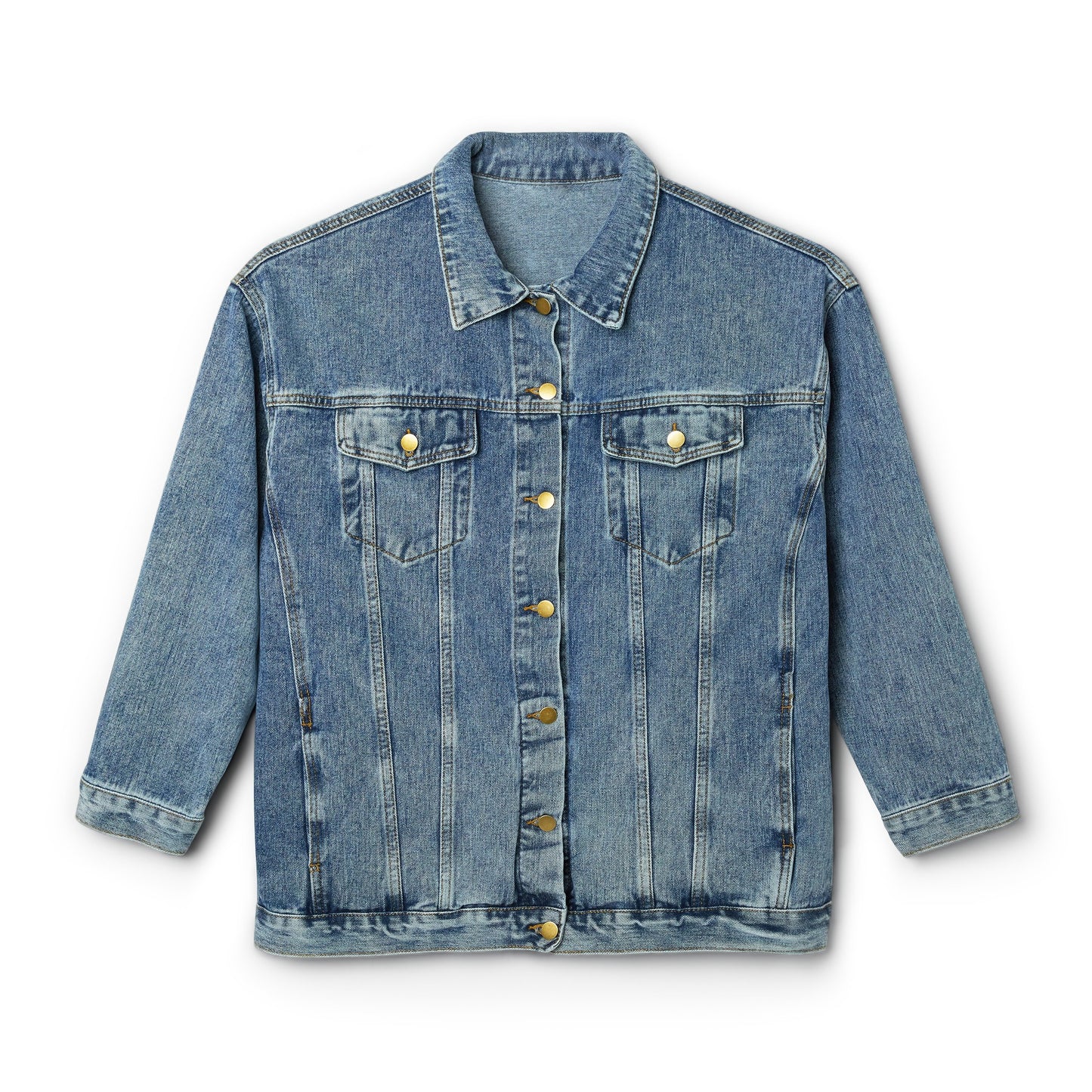 Mona Lisa Women's Denim Jacket: Oversized with Artistic Flair