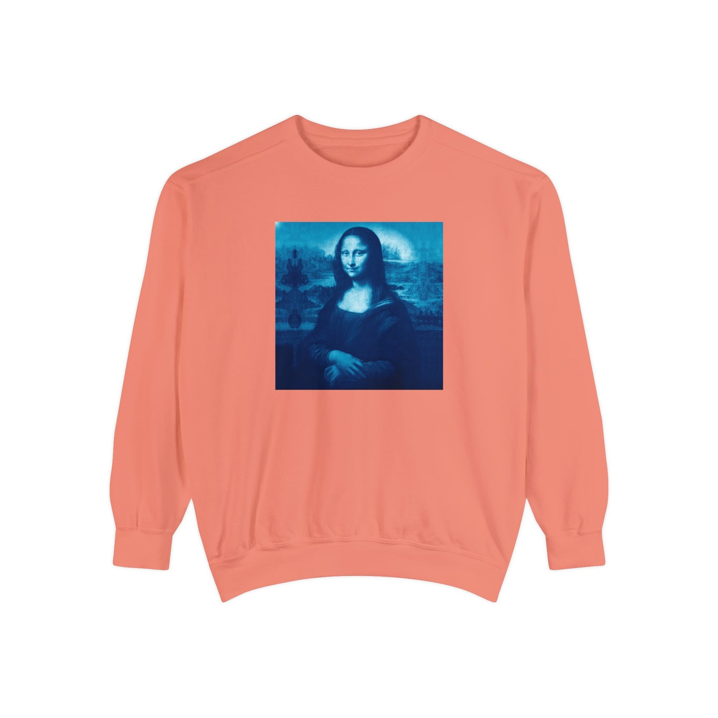 Mona Lisa (blue): Luxurious Unisex Garment-Dyed Sweatshirt