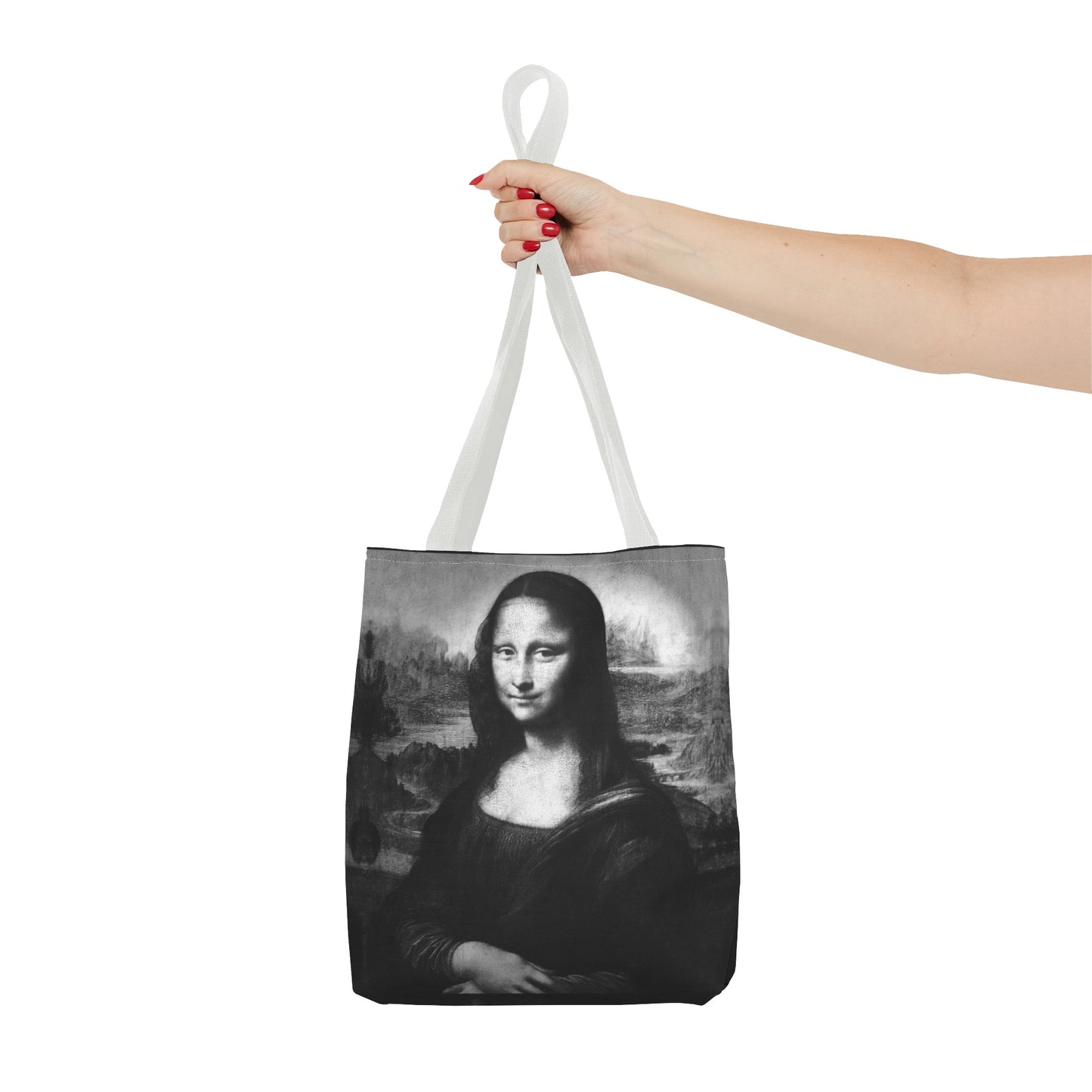 Mona Lisa (B&W) Tote Bags - Designer Fashion Accessory