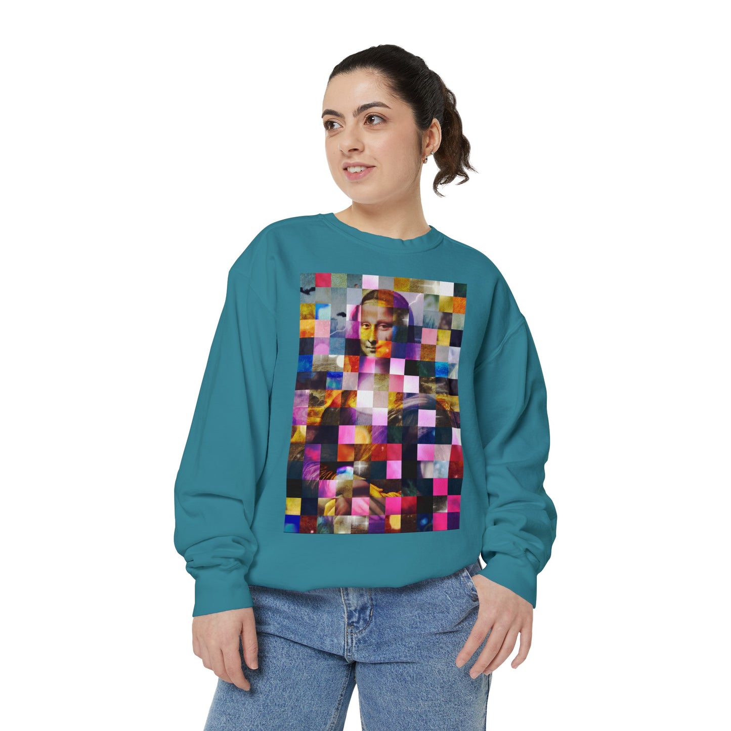 Mona Lisa (In Lights): Luxurious Unisex Garment-Dyed Sweatshirt