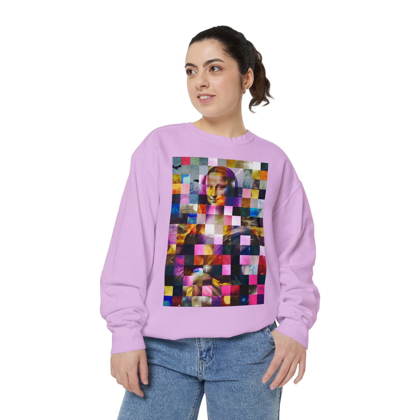 Mona Lisa (In Lights): Luxurious Unisex Garment-Dyed Sweatshirt