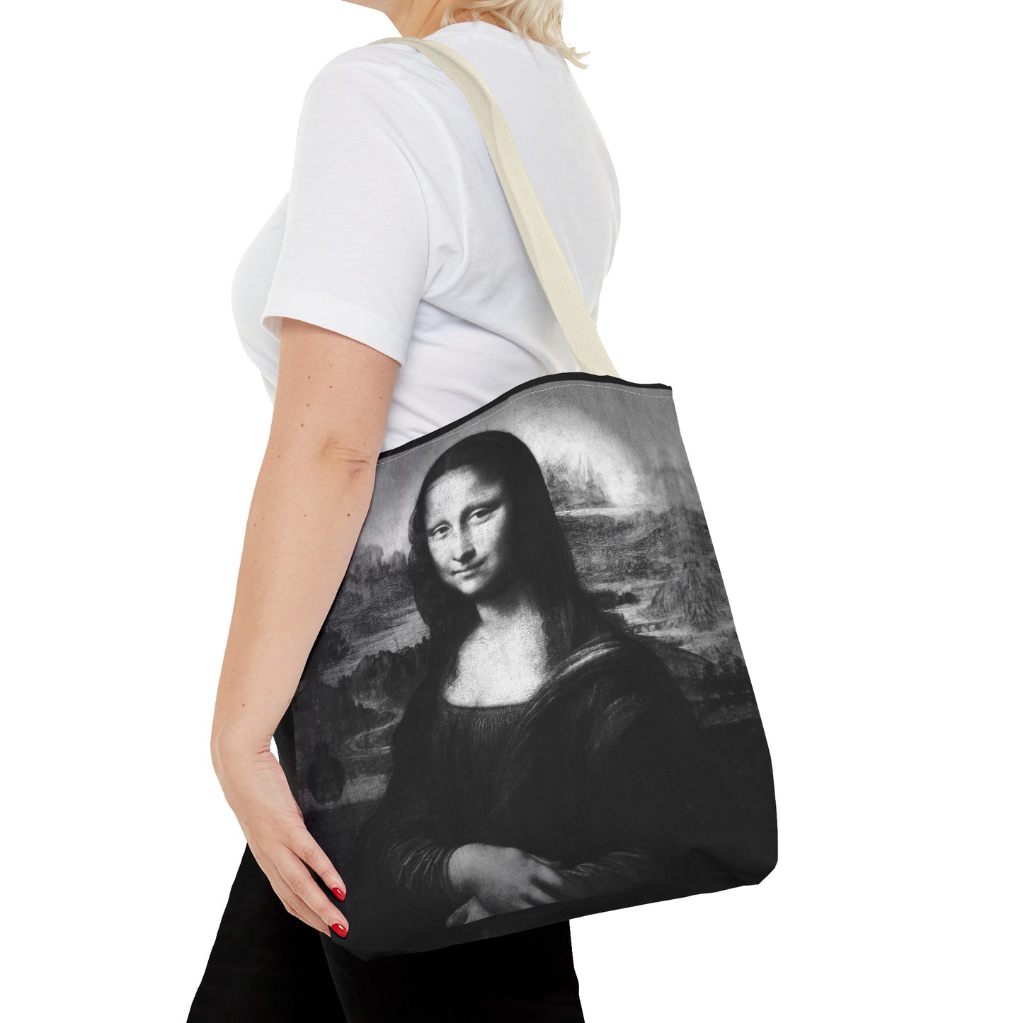 Mona Lisa (B&W) Tote Bags - Designer Fashion Accessory