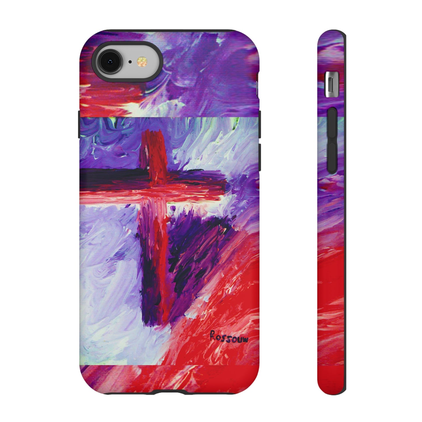 "Candy Skies - Divine Cross Protective Phone Case – Dual Layer Protection"