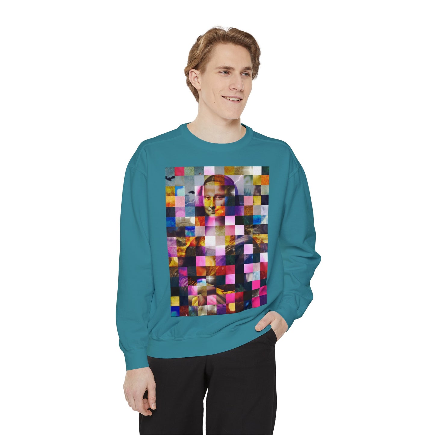 Mona Lisa (In Lights): Luxurious Unisex Garment-Dyed Sweatshirt