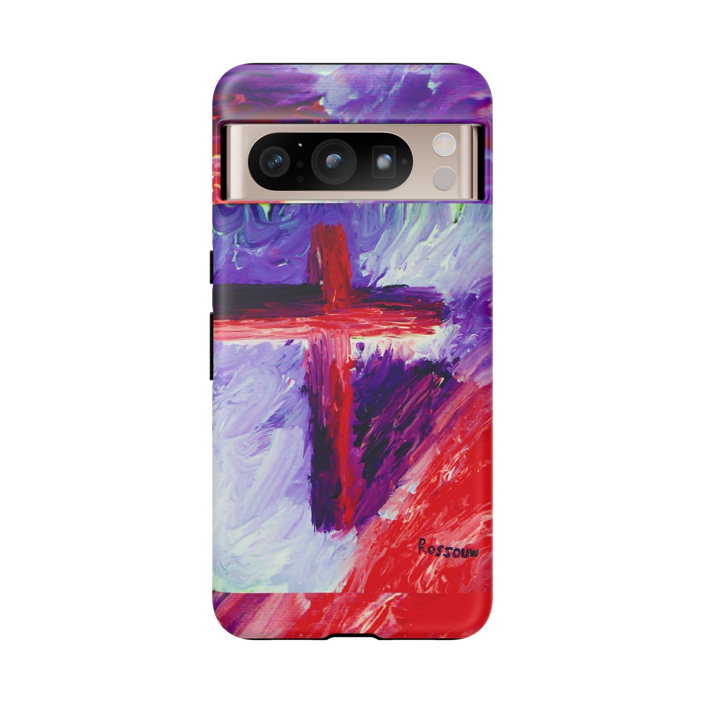 "Candy Skies - Divine Cross Protective Phone Case – Dual Layer Protection"