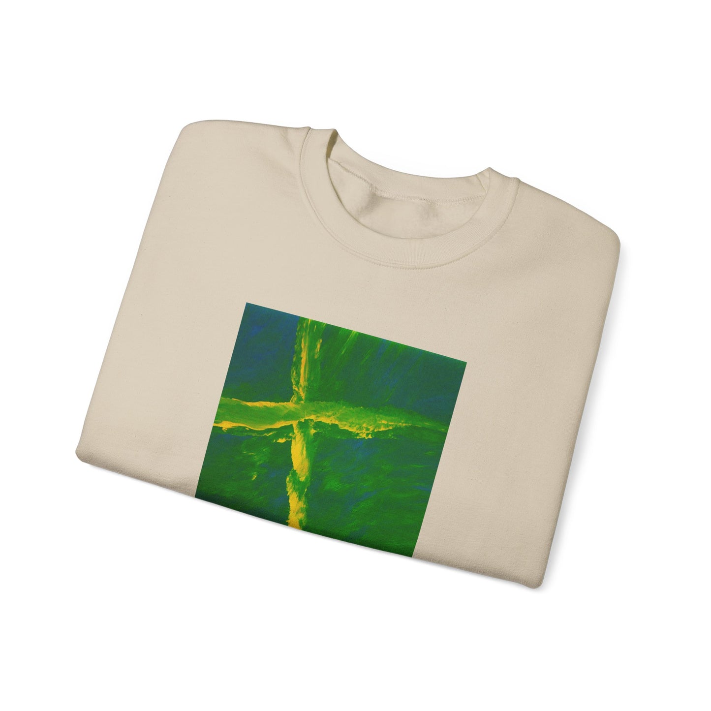 "Flight Of The Heart - Enlightened Spirit Crewneck Sweatshirt – Spiritual Cross Art Painting”