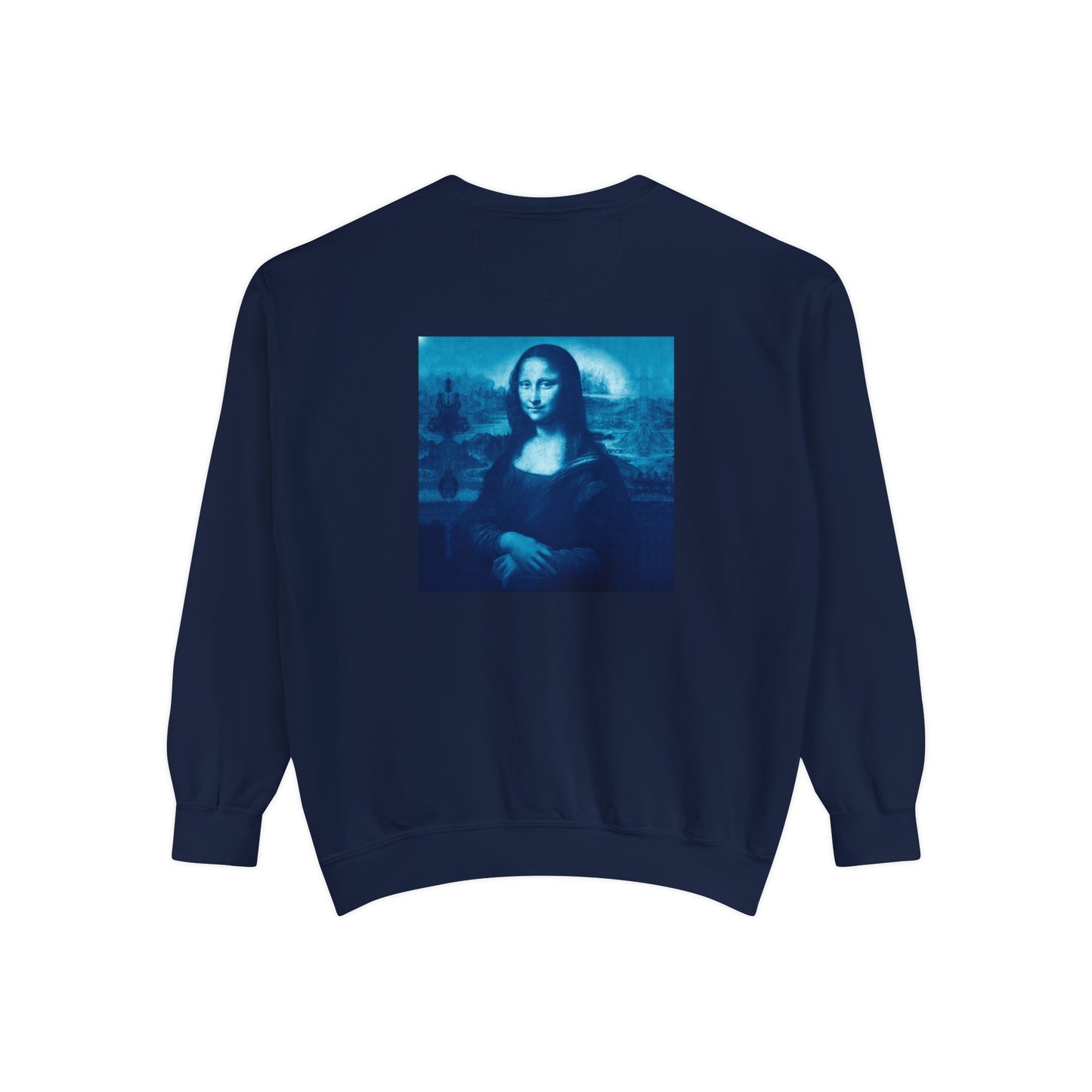 Mona Lisa (blue): Luxurious Unisex Garment-Dyed Sweatshirt